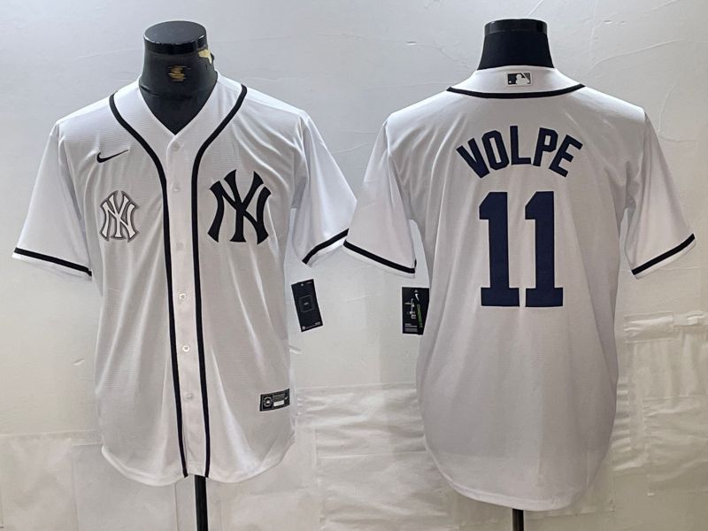Men New York Yankees 11 Volpe White Third generation joint name Nike 2024 MLB Jersey style 2